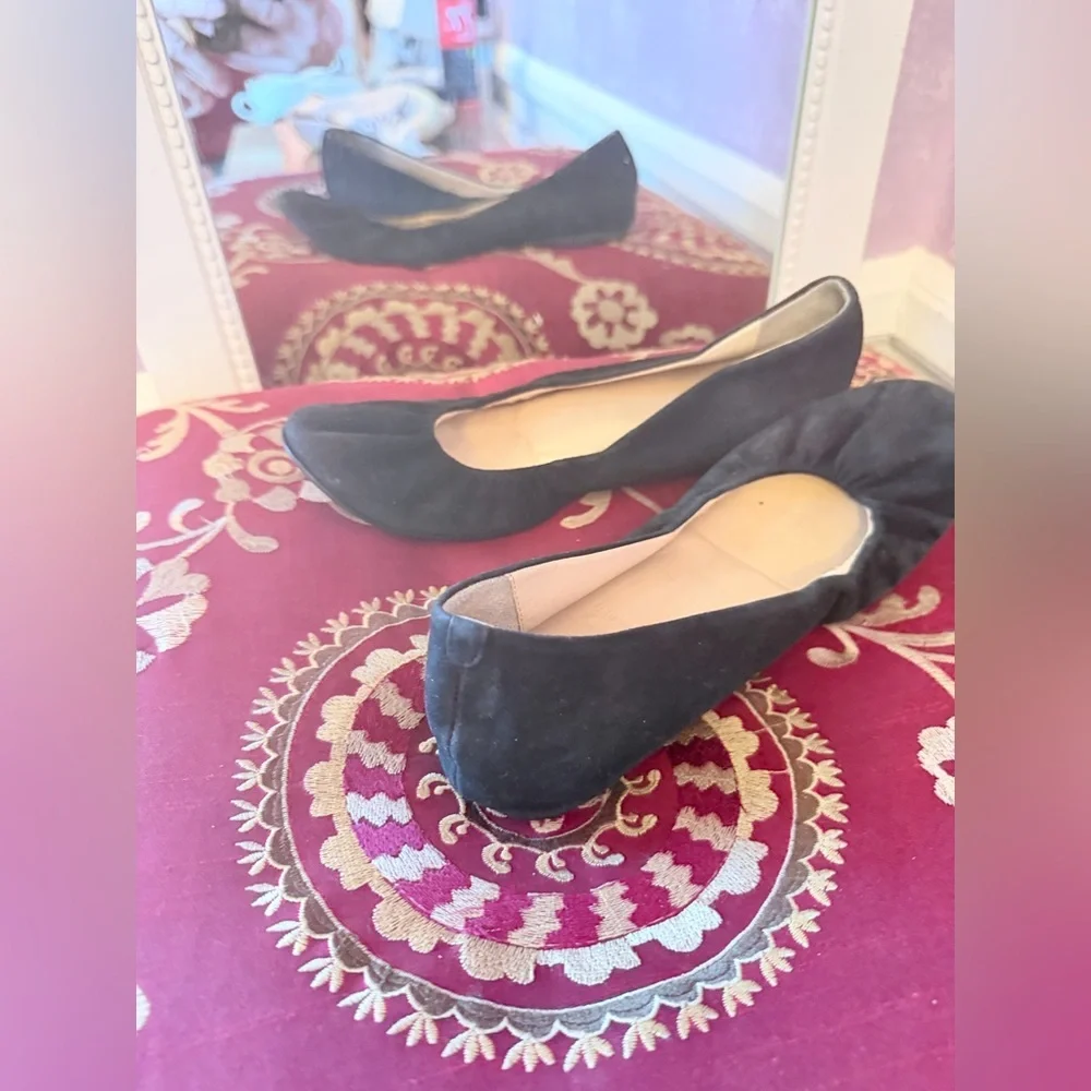 J. Crew Black Suede Ballet Flats
